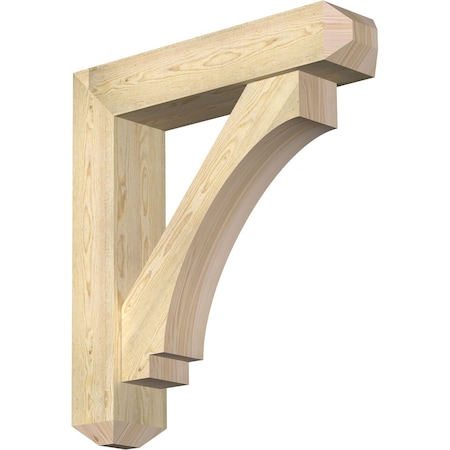 Ekena Millwork Imperial Craftsman Rough Sawn Bracket w/ Offset Brace, Douglas Fir, 8"W x 36"D x 40"H BKT0806X36X40IMP04RDF